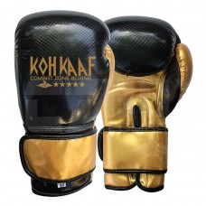 Gold & Black Texture Synthetic Leather PU DX Boxing Gloves
